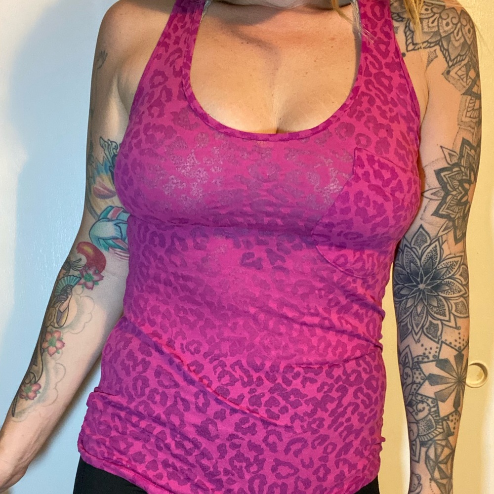 ENR sheer leopard print tank